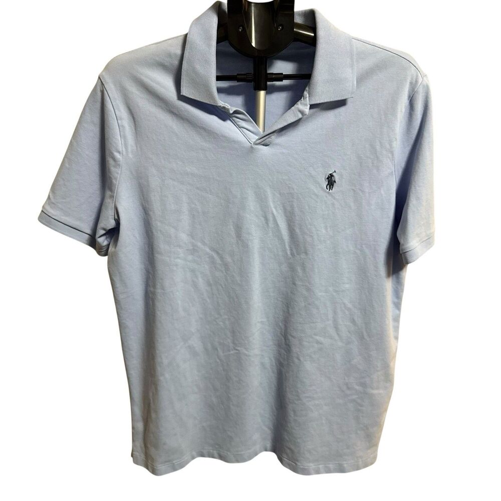 Ralph‎ Lauren Shirt Men's Large Regular Fit Polo Navy Pima Soft Touch